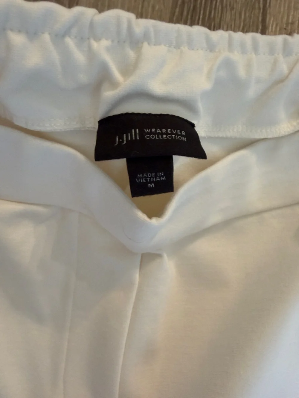J. Jill White Elastic Waist Knit Trousers Size M - Picture 2 of 3